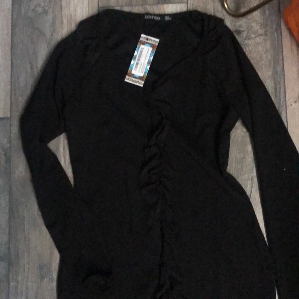 Black ruffle dress